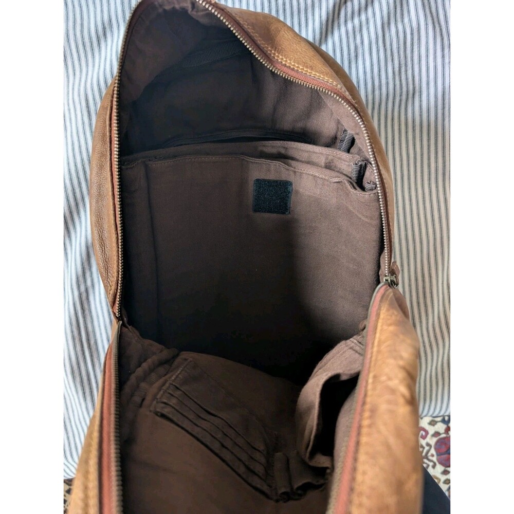 Trades Of Hope Journey Backpack Brown Leather Fair Trade Ethically Made - Picture 15 of 16